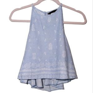 Zara Printed Sleeveless Cropped Top